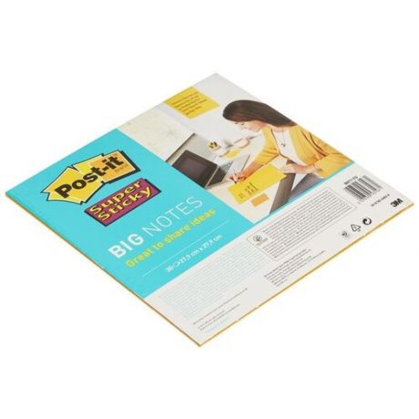 Post-it Блок Super Sticky Big Note 279 x 279 мм, 30 листов (BN11) желтый
