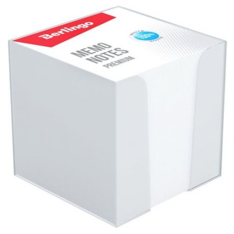 Berlingo блок для записи Premium 9 х 9 см, пластиковый бокс (ZP8608) белый