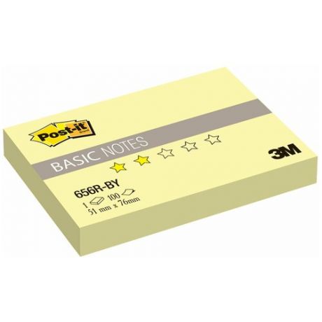 Post-it блок самоклеящийся Basic 51х76 мм, 100 листов (656R-BY) желтый