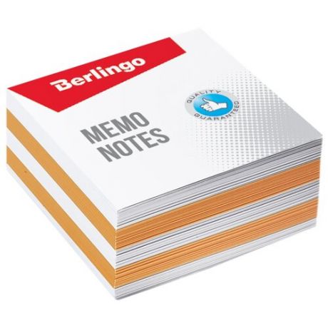 Berlingo Блок для записи Standard 9 х 9 х 4,5 см, 500 листов, цветной белый/оранжевый
