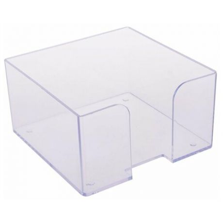Подставка для бумажного блока СТАММ пластиковая, 90х90х50 мм, прозрачная, ПЛ61
