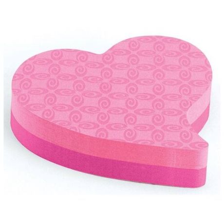 Блоки самоклеящиеся (стикеры) POST-IT Super Sticky "Сердце", комплект 2 шт., по 75 л., розовые/белые, 7350-HRT