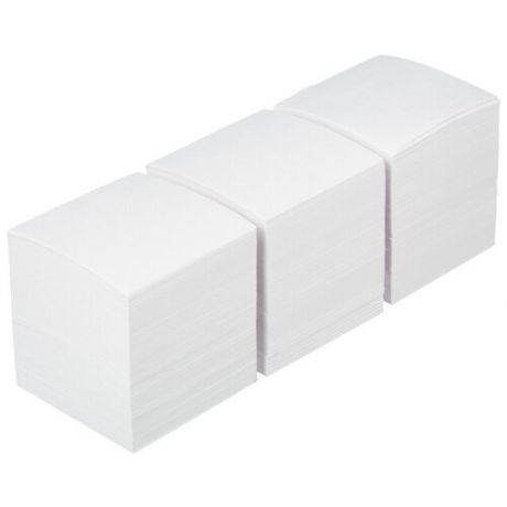 Блок для записей Attache 90x90x90 мм белый плотность 80 г/кв.м 3 штуки в упаковке, 1098646