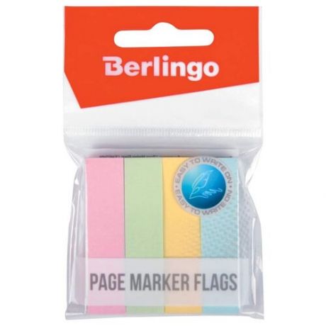 Berlingo Флажки-закладки Berlingo 12х50 мм, 100 л х 4 пастельных цвета (LSz_50125) ассорти