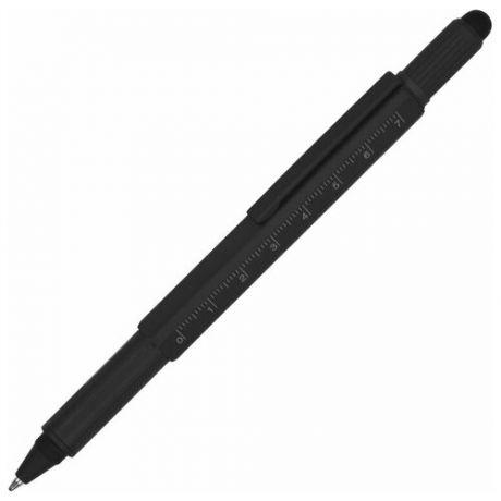 Ручка шариковая металлическая "Tool", сочетающая стилус, отвертки, линейку, уровень, цвет черный