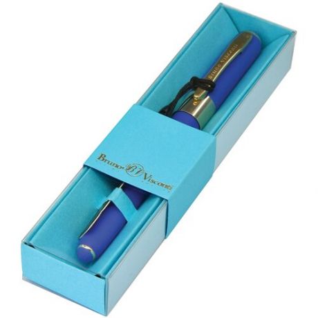 Ручка в футляре "MONACO" шариковая 0.5 ММ, синяя (синий корпус, голубая коробка)