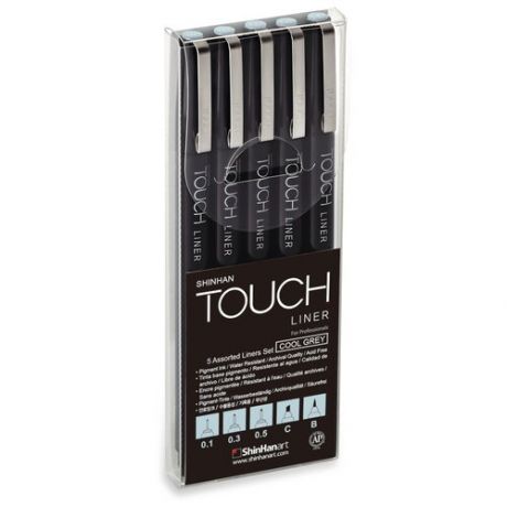 Набор линеров Touch Liner 5 шт. 0,1 мм-0,5 мм C, B, цвет серый холодный
