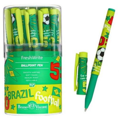 Ручка шариковая FreshWrite "Футбол.Чемпионы.Бразилия", 0.7 мм, синие чернила, 2 шт.