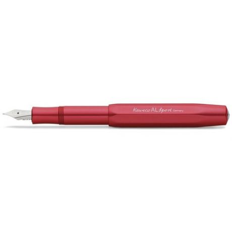 Ручка перьевая Kaweco "AL Sport", красная, синие чернила, F 0,7 мм