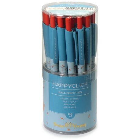 Ручка "HappyClick. Зайка-жонглер" шариковая, 0.5 ММ, синяя, 24 штуки.