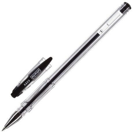 Ручка гелевая Attache City черная (толщина линии 0.5 мм), 131238