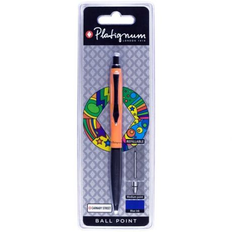 50425 Ручка шариковая с чернилами синего цвета, толщина линии 0,9 мм, в блистере, корпус оранжевого цвета