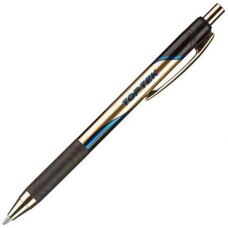 Ручка шариковая масляная автоматическая Unimax Top Tek RT Gold DC синяя (толщина линии 0.8 мм), 722483
