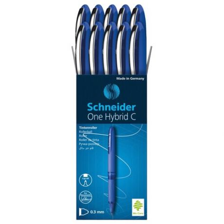 Schneider Набор ручек-роллеров One Hybrid C 0.5 мм, 183103, синий цвет чернил, 10 шт.