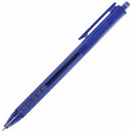 Ручка шариковая масляная автоматическая BRAUBERG "Tone", синяя, корпус тонированный, узел 0,7 мм, линия письма 0,35 мм, 142414