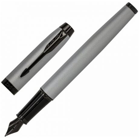 Ручка перьевая PARKER «IM Achromatic Grey BT», корпус серый матовый, нержавеющая сталь, синяя, 2127619