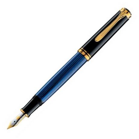 Перьевая ручка Pelikan Souveraen - Black and Blue GT, F (994939)