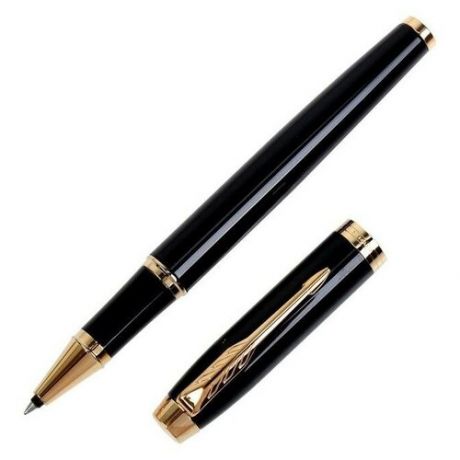 Ручка роллер Parker IM Core Black GT F, корпус пластиковый чёрный/глянцевый/золотой, чёрные чернила .