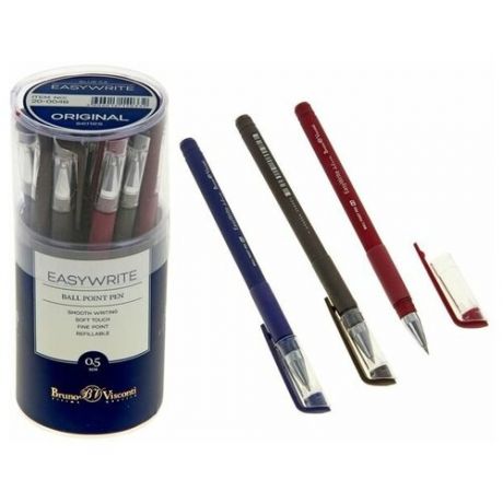 Ручка шариковая EasyWrite Original, узел 0.5 мм, синие чернила, матовый корпус Silk Touch, микс (24 шт)
