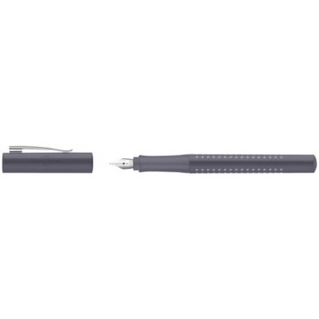 Ручка перьевая Faber-Castell «Grip 2010», синяя, 1.0мм, трехгран., бархатный серый корпус