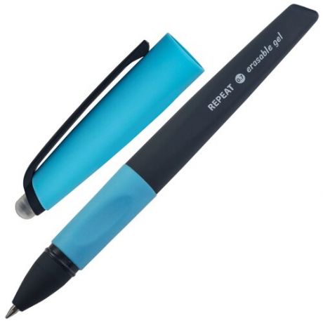 BRAUBERG Ручка гелевая с грипом REPEAT, с 3 сменными стержнями, 0,7 мм, синий цвет чернил, 1 шт.