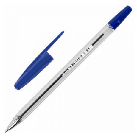 Ручка шариковая BRAUBERG "M-500 CLASSIC", синяя, корпус прозрачный, узел 0,7 мм, линия письма 0,35 мм, 143444