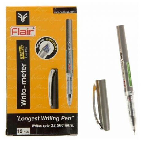 Flair Ручка шариковая Flair Writo-Meter Jumbo, узел-игла 0.5 мм, (пишет 12,5 км),чернила пониженной вязкости, синяя