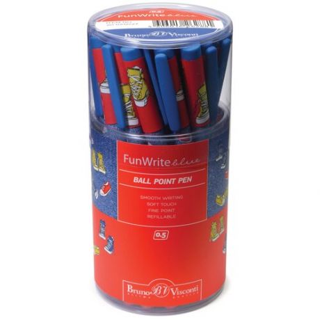 Ручка "FunWrite. Кеды разноцветные" шариковая 0.5 ММ, синяя, 24 штуки.