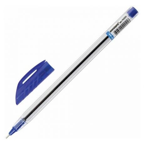 Ручка шариковая масляная юнландия "классная", синяя, корпус прозрачный, узел 0,7 мм, линия письма 0,35 мм, 143531
