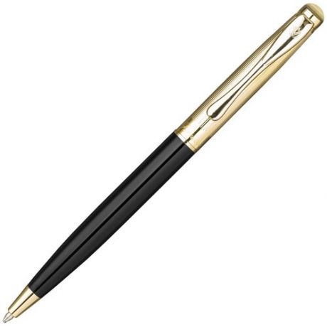 Ручка подарочная шариковая FLAVIO FERRUCCI серииSindaco Gold, глянцевый черный лакирован. корпус, позолочен.детали, с