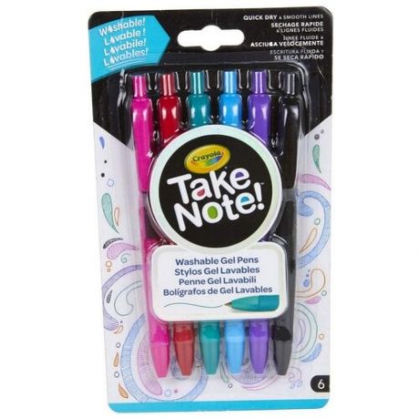 Crayola Набор гелевых ручек Take Note! 58-6505, 6 шт.