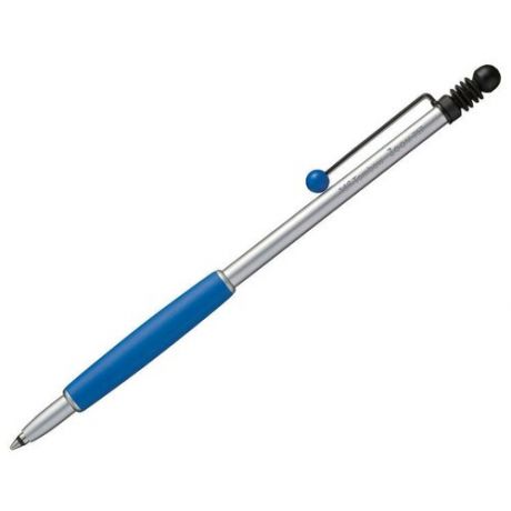 Ручка шариковая Tombow ZOOM 717 0,7 мм, корпус серебряный/голубой