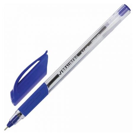 Ручка шариковая масляная с грипом BRAUBERG "Extra Glide GT", синяя, трехгранная, узел 0,7 мм, линия письма 0,35 мм, 142681