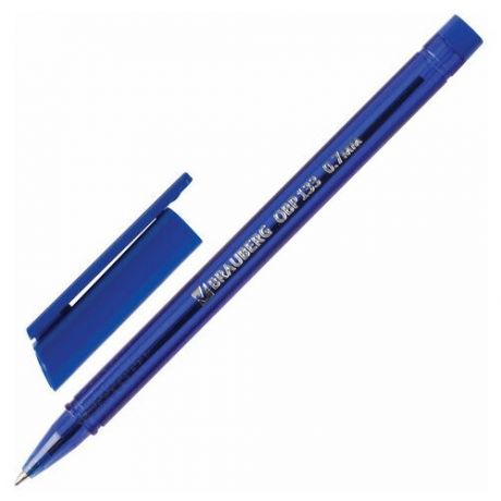 Ручка шариковая масляная BRAUBERG "Marine", синяя, корпус тонированный синий, узел 0,7 мм, линия письма 0,35 мм, 142709