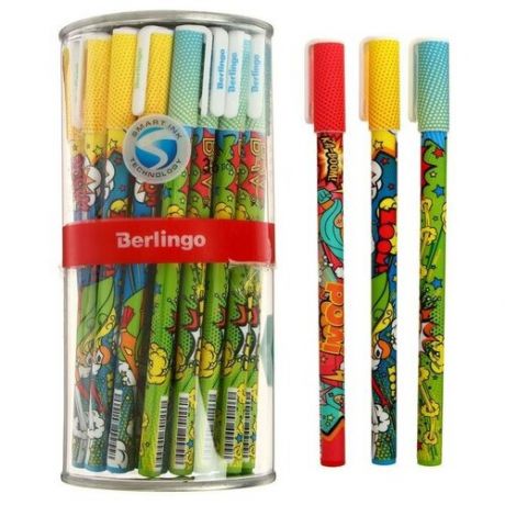 Ручка шариковая Berlingo "Funline. Hype", 0,7мм, рис/корп, синяя, микс 277594