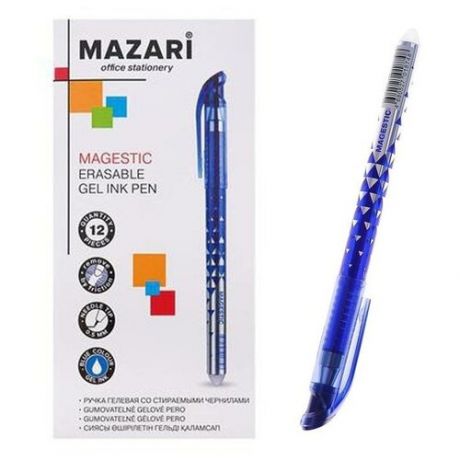 Ручка "пиши-стирай" гелевая MAGESTIC, игольчатый пишущий узел 0. 5мм, стираемые чернила синие, стержень 126. 5 мм