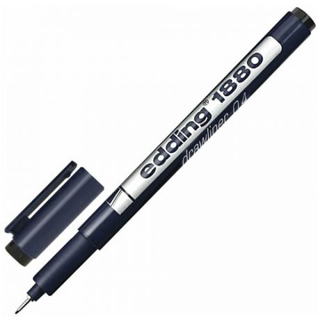 Ручка капиллярная (линер) EDDING DRAWLINER 1880, черная, толщина письма 0.4 мм, водная основа, E-1880-0.4/1