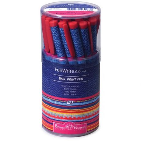 Ручка "FunWrite. Модный свитер" шариковая 0.5 ММ, синяя, 24 штуки.