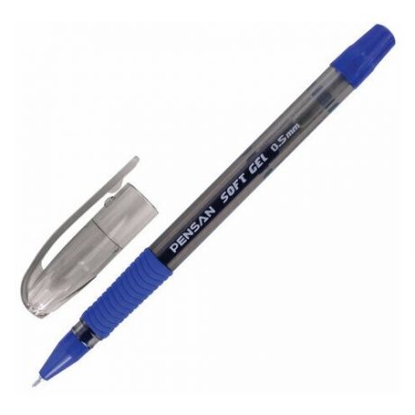 Ручка гелевая с грипом PENSAN "Soft Gel Fine", синяя, игольчатый узел 0,5 мм, линия 0,4 мм, 2420/12