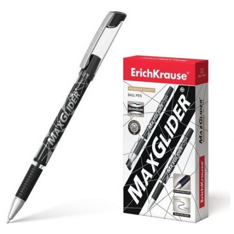 Ручка шариковая Erich Krause MaxGlider, Ultra Glide, суперкомфортное письмо, стержень чёрный
