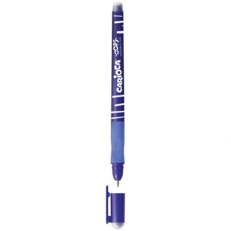 Ручка со стираемыми чернилами CARIOCA OOPS "пиши-стирай" 0,70 мм синий цвет корпуса: синий резиновый грип круглый корпус