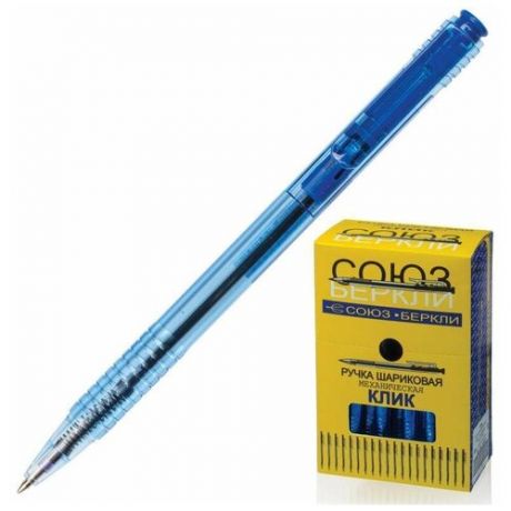Ручка шариковая автоматическая СОЮЗ "Клик", синяя, корпус тонированный синий, 0,7 мм, линия письма 0,35 мм, РШ 132-07