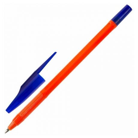 Ручка шариковая масляная STAFF "Flare", комплект 50 шт., синяя, корпус оранжевый, узел 1 мм, линия письма 0.7 мм, 142679