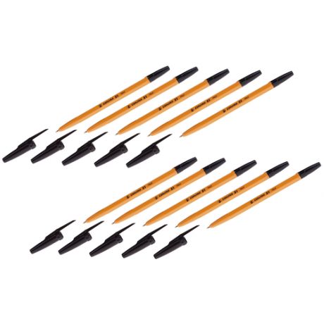 Ручка шариковая Corvina "51 Vintage" черная, 1,0 мм, оранжевый корпус (50 штук)