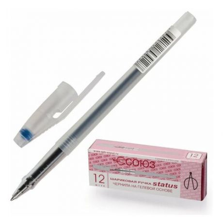 Ручка гелевая СОЮЗ "Status", синяя, корпус тонированный, узел 0,7 мм, линия письма 0,4 мм, РГ 133-01