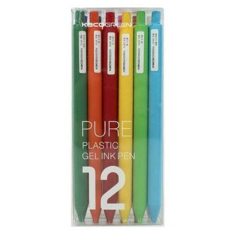 Набор гелевых ручек Xiaomi KACO Pure Plastic Gelic Pen (12шт)