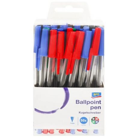 ARO Набор шариковых ручек Ballpoint pen, 1.0 мм, 513207, 50 шт.