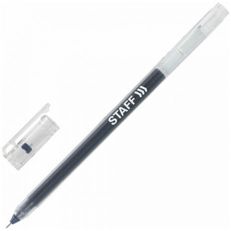 Ручка гелевая STAFF "EVERYDAY" GP-673, черная, длина письма 1000 м, игольчатый узел 0,5 мм, линия письма 0,35 мм, 143673