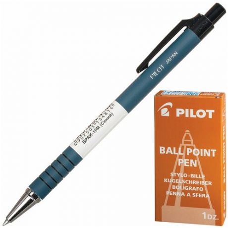 Ручка шариковая масляная автоматическая PILOT, синяя, корпус синий, узел 0,7мм, линия письма 0,32мм, BPRK-10M