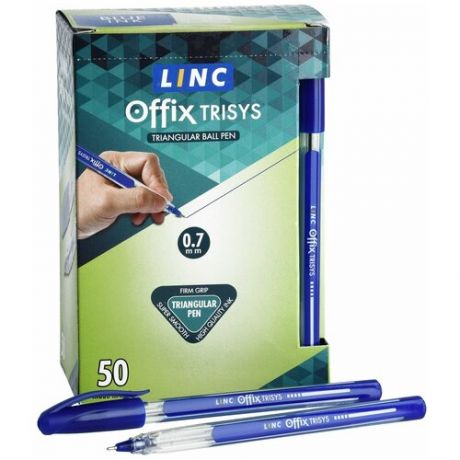 LINC набор шариковых ручек LINC Offix TRISYS 0,70 мм трехгранный корпус 1650FW синий
